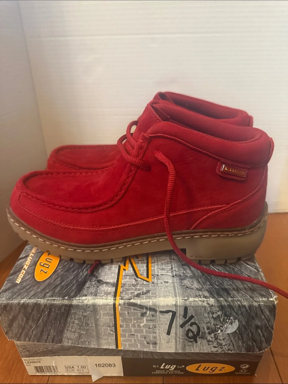Men’s Lugz Men's leather Fringe Chukka Boots Lennox Red  Sz 7.5